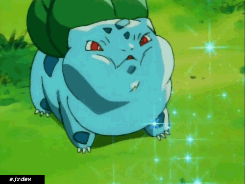gif of (a) Bulbasaur using gust to blow away enemies, presumably
