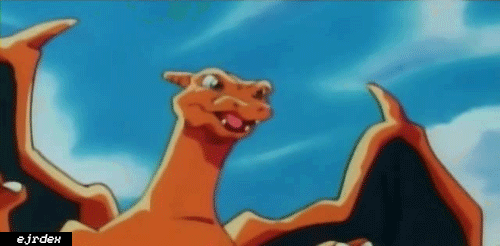 gif of Charizard from Pokémon opening their mouth to use fire blast