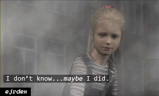 gif of Laura from Silent Hill 2 saying to James off-screen i dont know, maybe i did, watermark in the corner